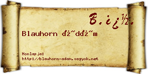 Blauhorn Ádám névjegykártya